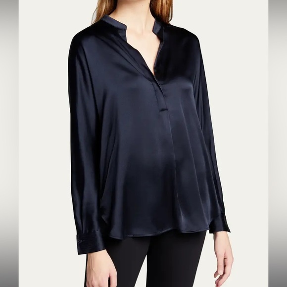 Vince Oversized Blue Long Sleeve Blouse size Small - Picture 1 of 9